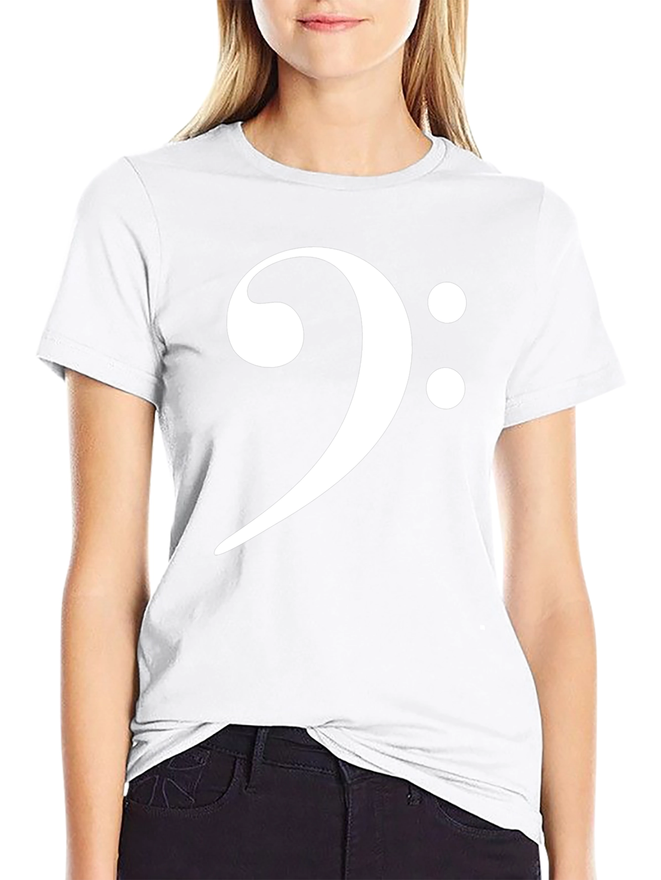 Bass Clef Black T-Shirt Music Lover Tee