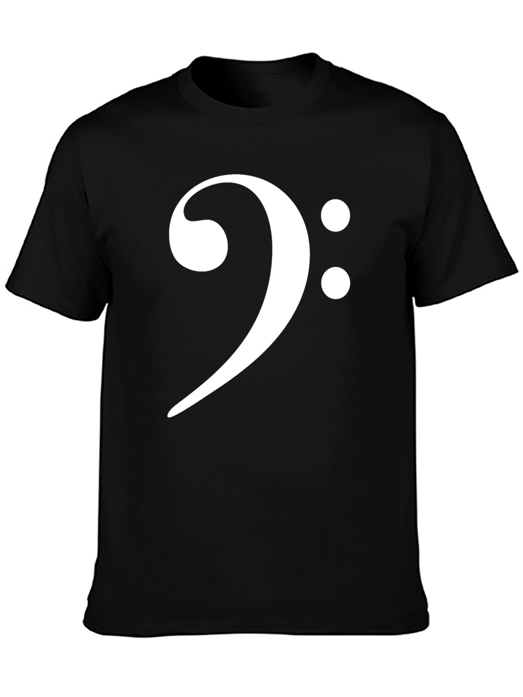 Bass Clef Black T-Shirt Music Lover Tee