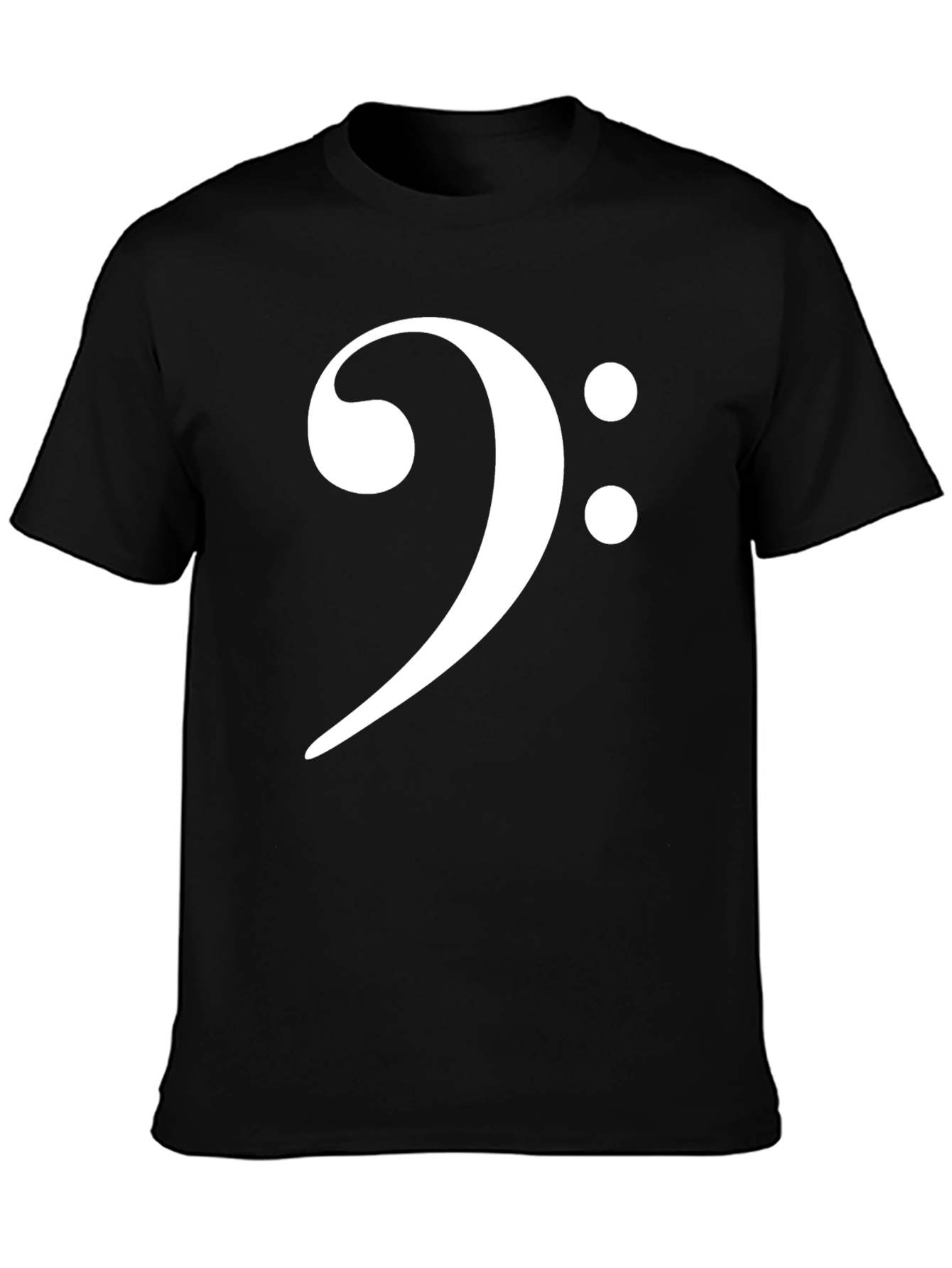Bass Clef Black T-Shirt Music Lover Tee