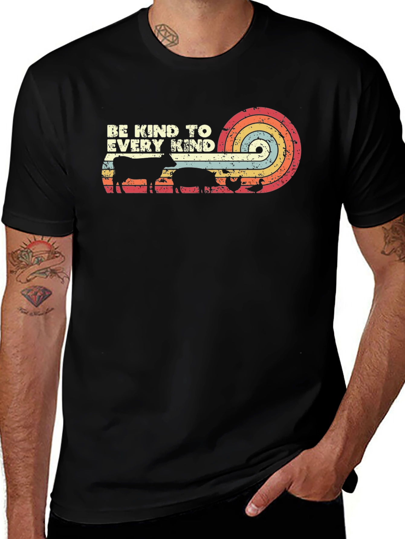 Be Kind to Every Kind Retro Graphic T-Shirt