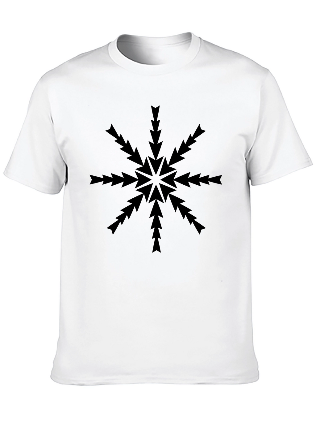 Arrow Snowflake Graphic Tee - Black Cotton