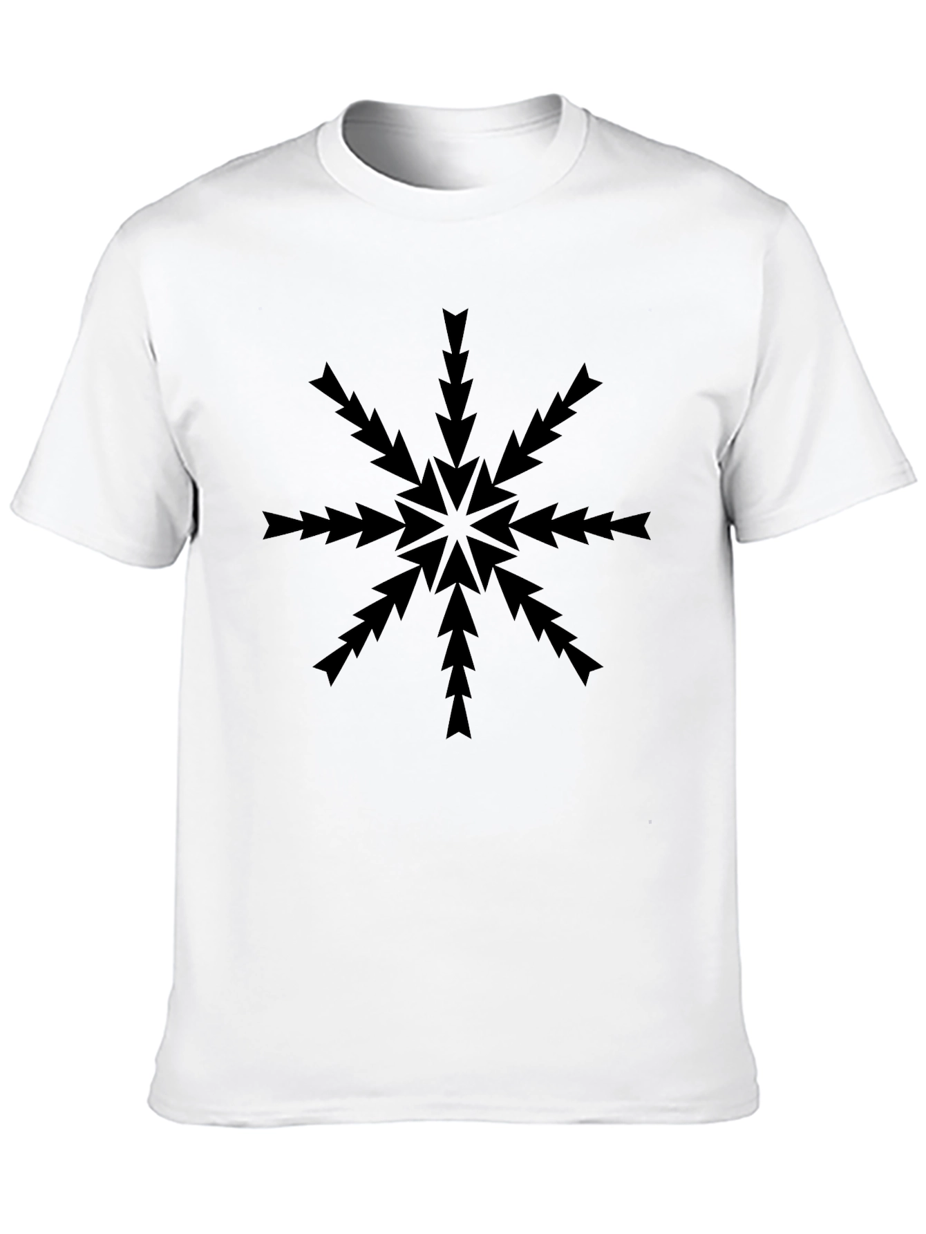 Arrow Snowflake Graphic Tee - Black Cotton