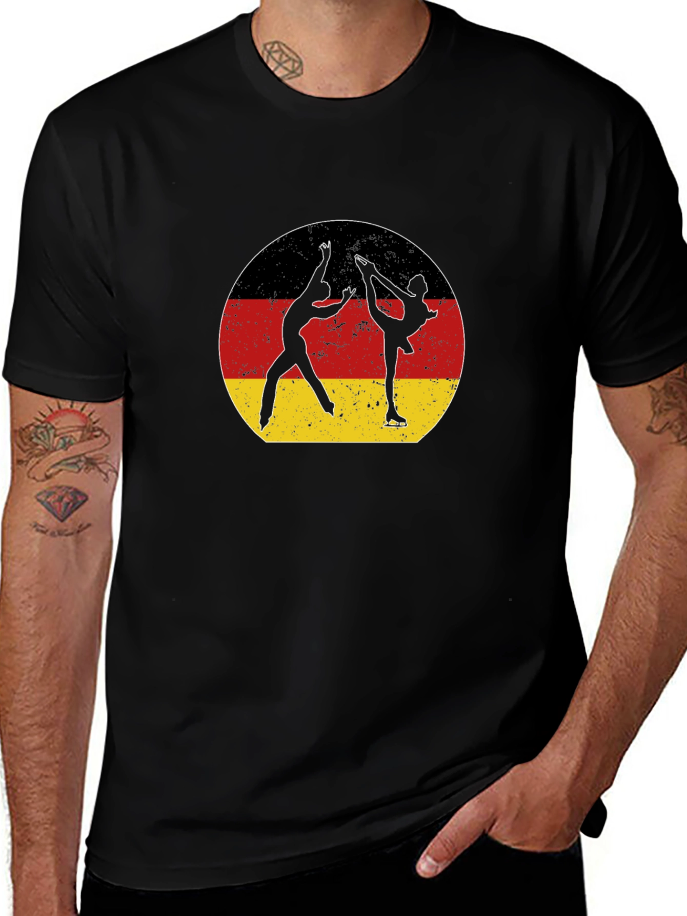 Figure Skating Germany Flag Graphic T-Shirt