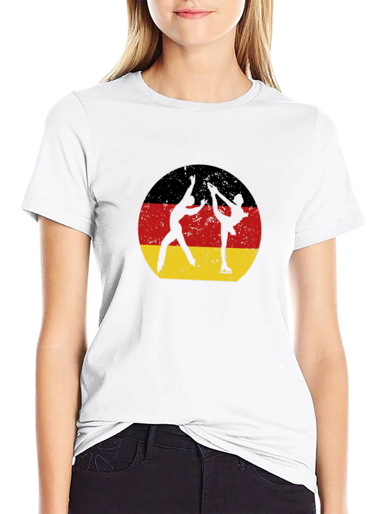 Figure Skating Germany Flag Graphic T-Shirt