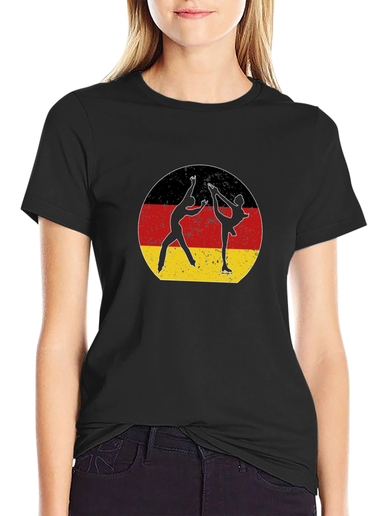 Figure Skating Germany Flag Graphic T-Shirt