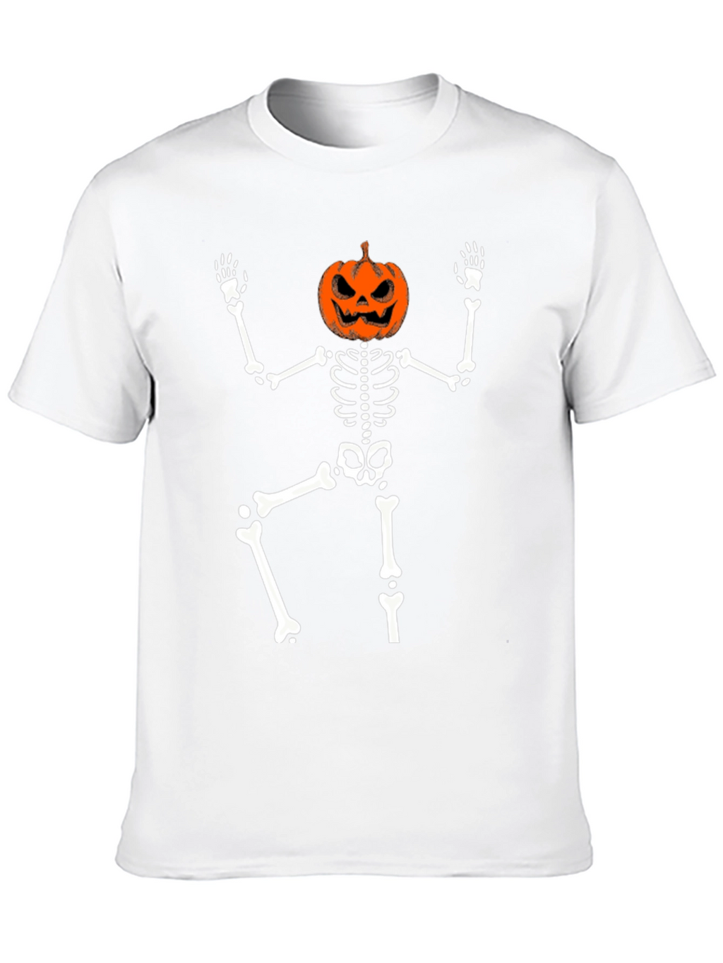 Halloween Skeleton Pumpkin Head T-Shirt