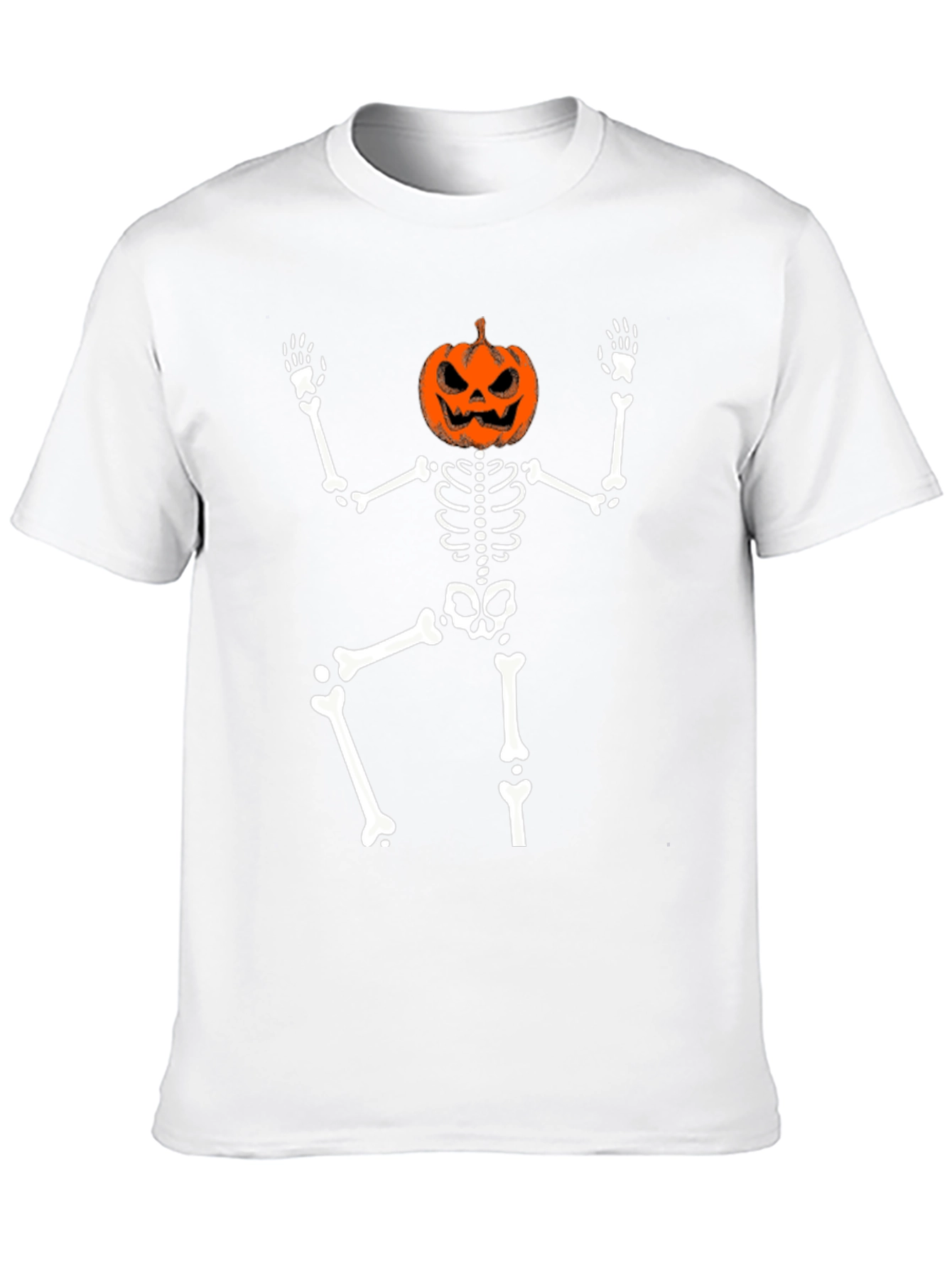 Halloween Skeleton Pumpkin Head T-Shirt