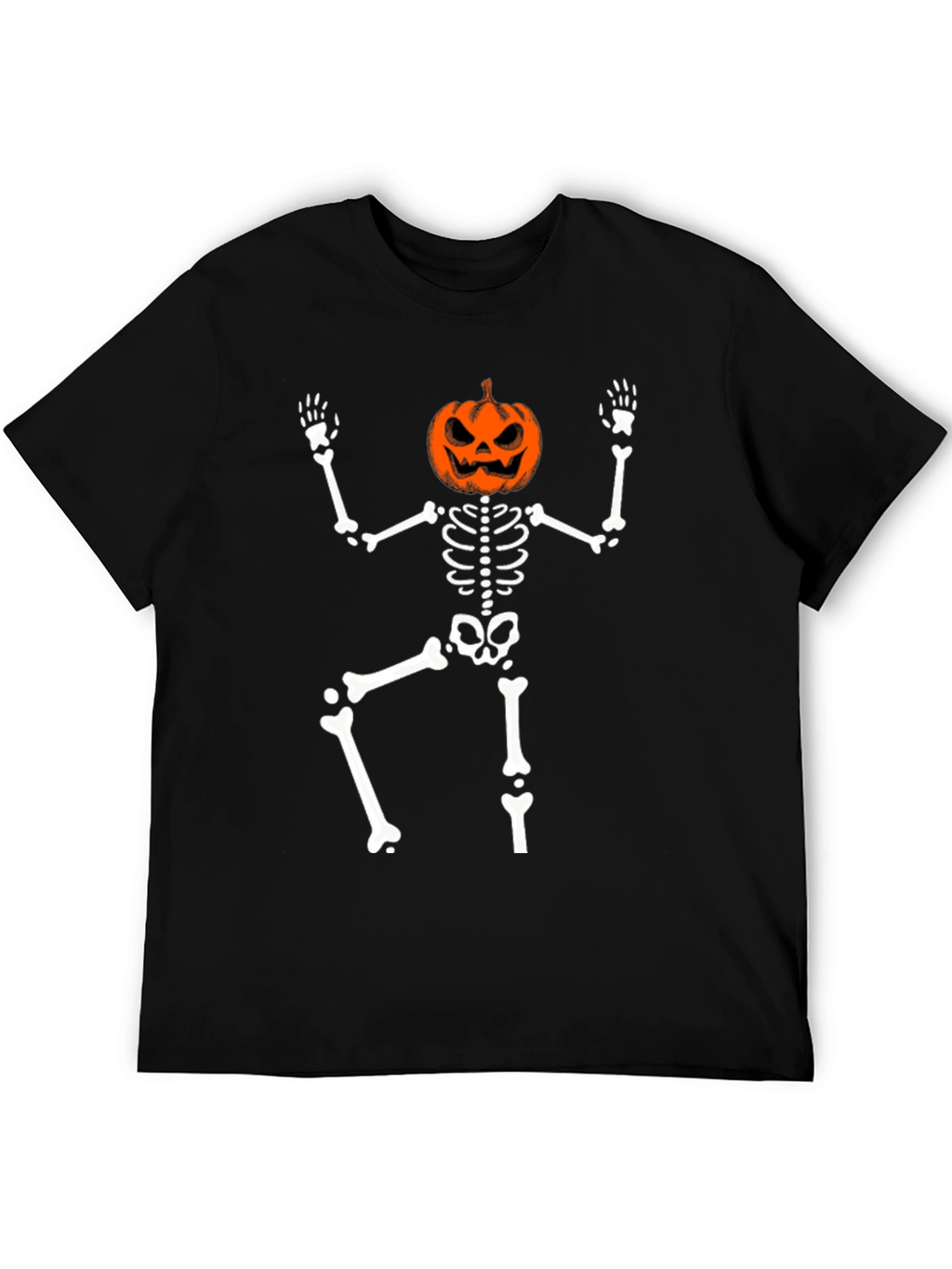 Halloween Skeleton Pumpkin Head T-Shirt
