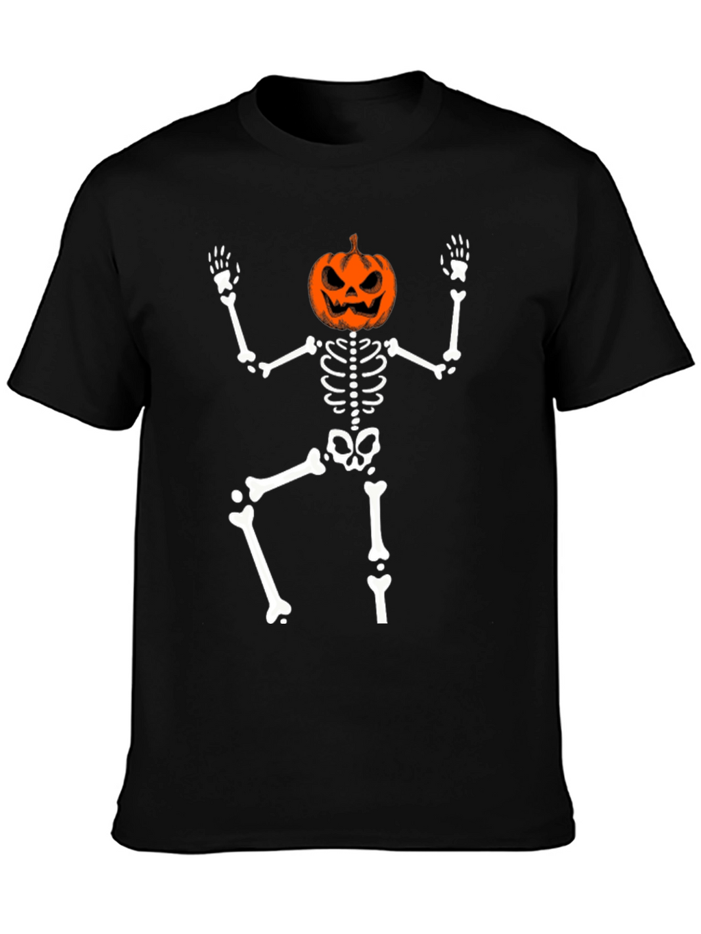 Halloween Skeleton Pumpkin Head T-Shirt