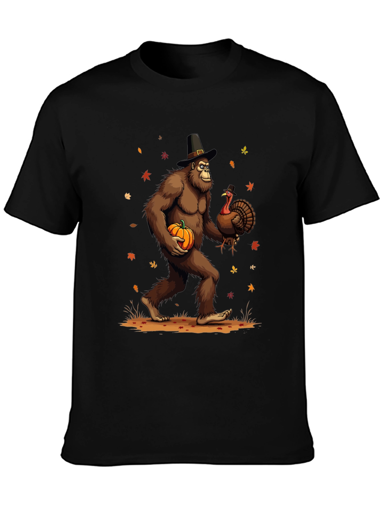 Festive Bigfoot Thanksgiving T-Shirt