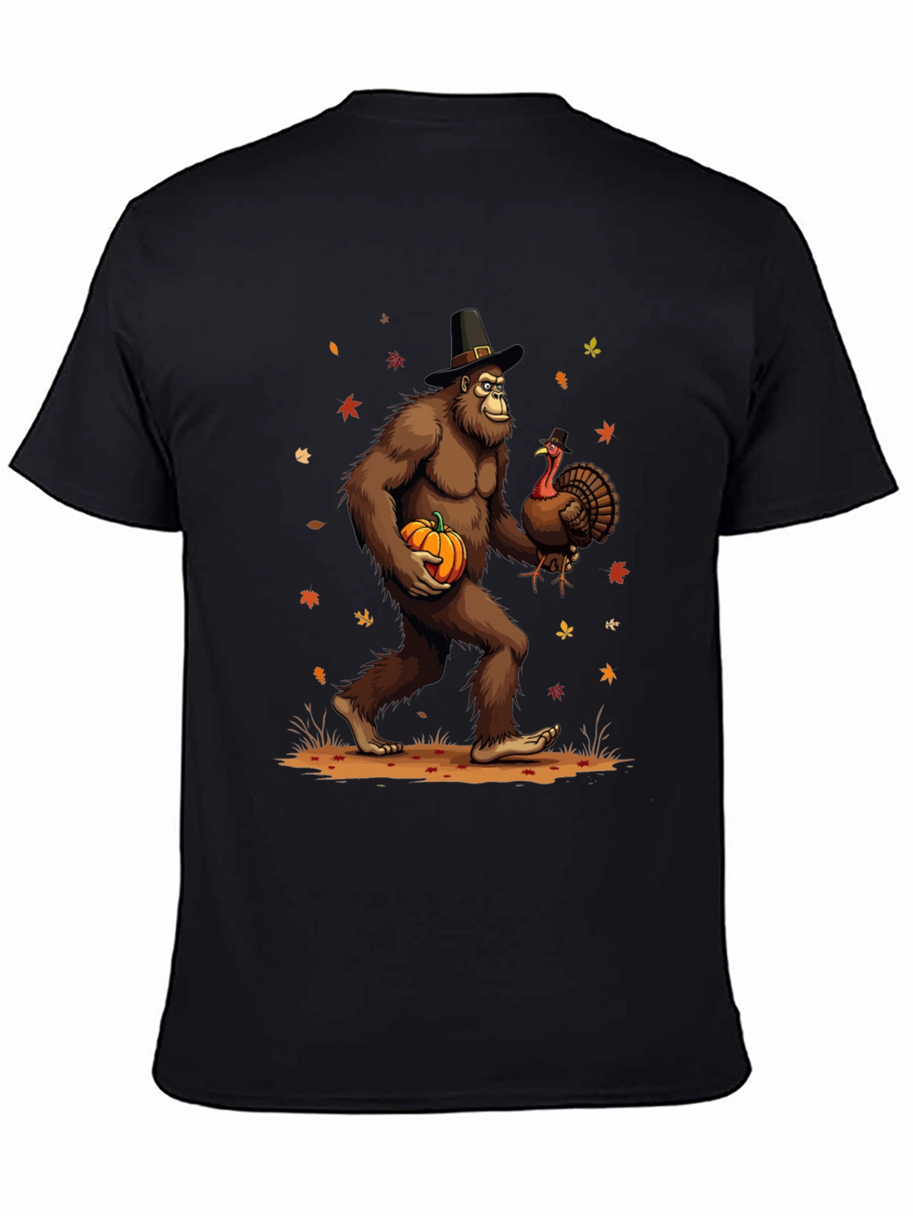 Festive Bigfoot Thanksgiving T-Shirt