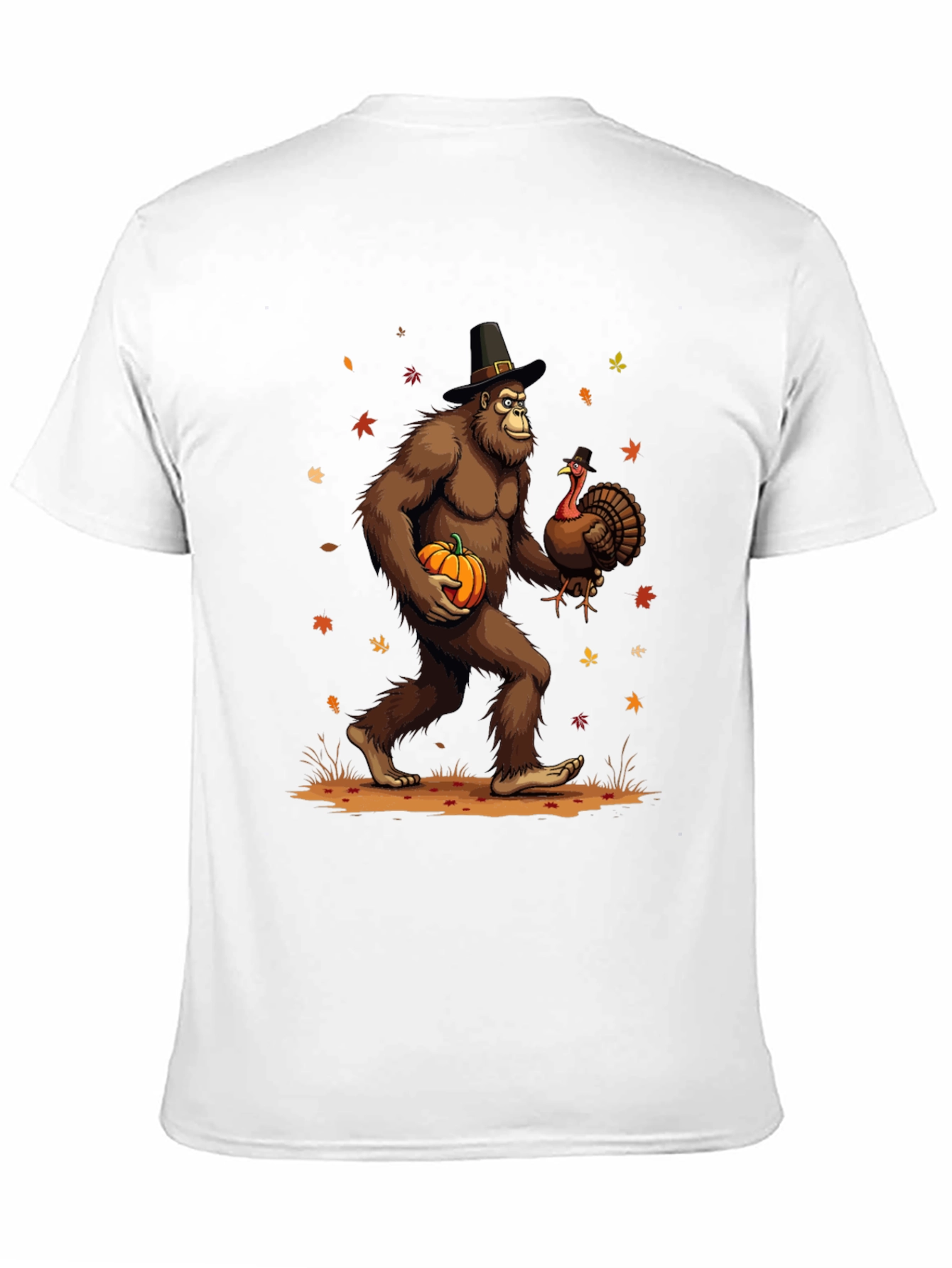 Festive Bigfoot Thanksgiving T-Shirt