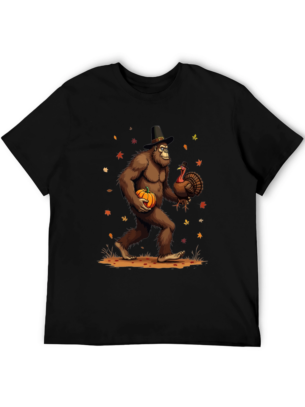 Festive Bigfoot Thanksgiving T-Shirt