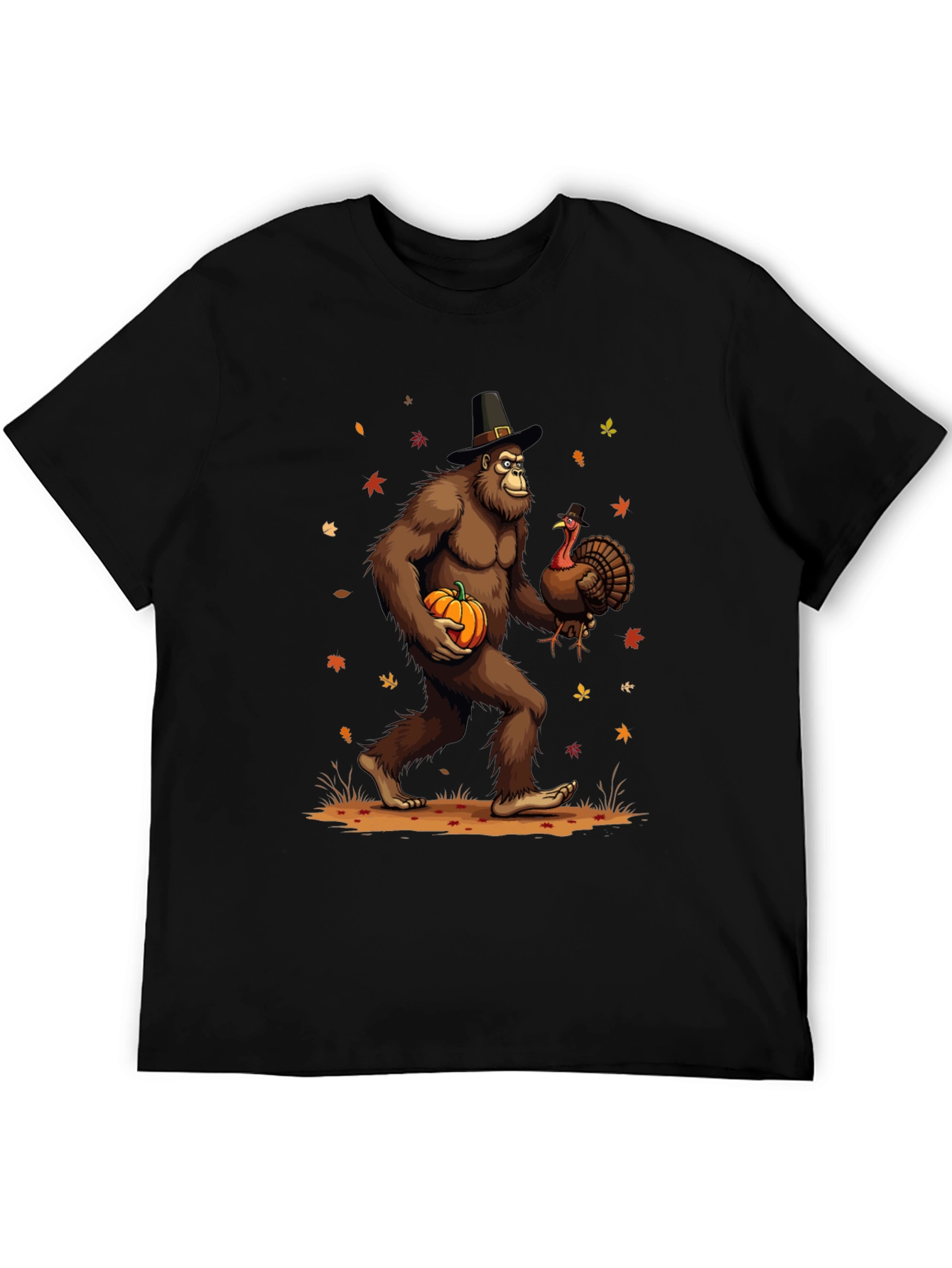 Festive Bigfoot Thanksgiving T-Shirt