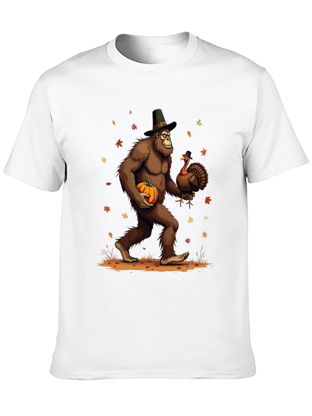 Festive Bigfoot Thanksgiving T-Shirt