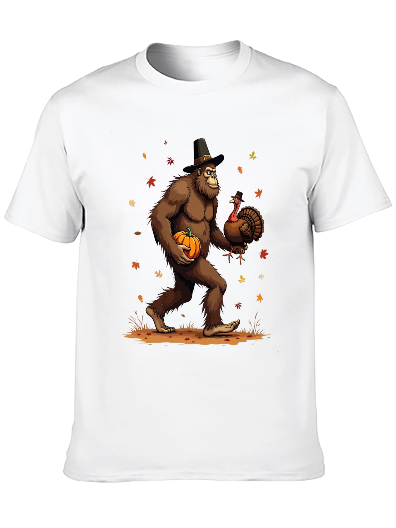 Festive Bigfoot Thanksgiving T-Shirt