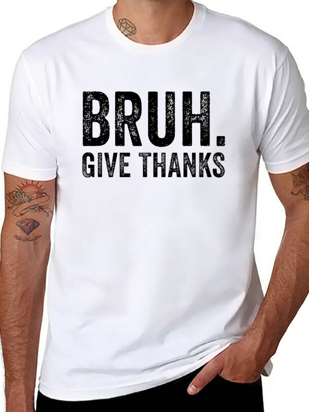 Bruh. Give Thanks Funny Thanksgiving T-Shirt