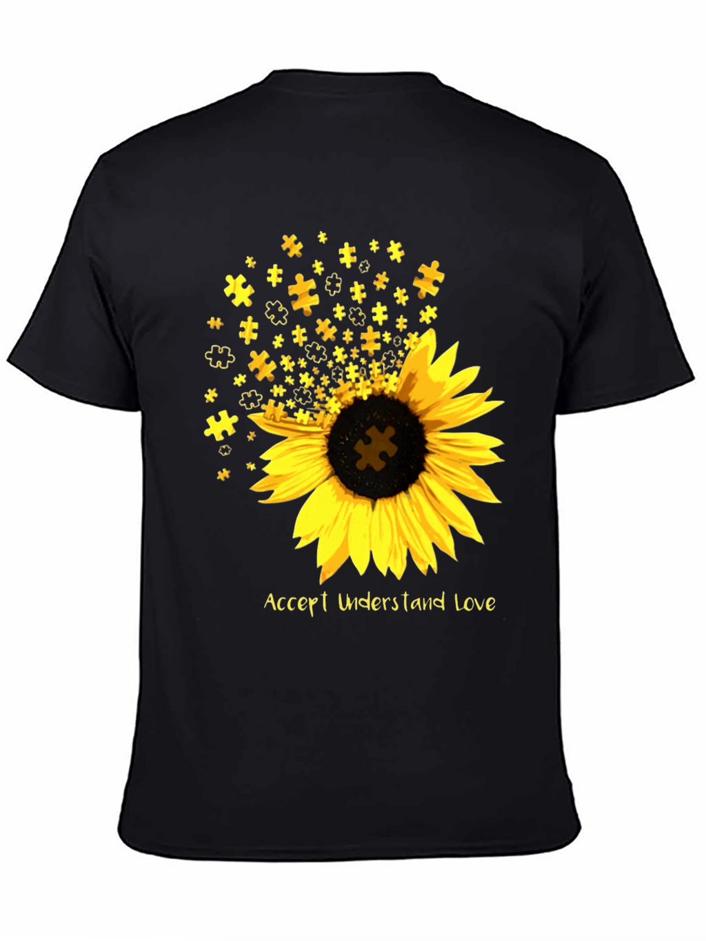 Autism Awareness Sunflower Puzzle T-Shirt
