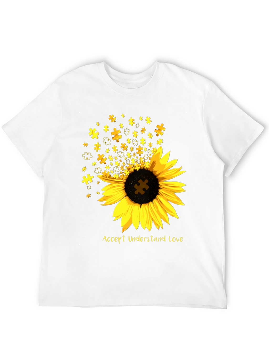 Autism Awareness Sunflower Puzzle T-Shirt