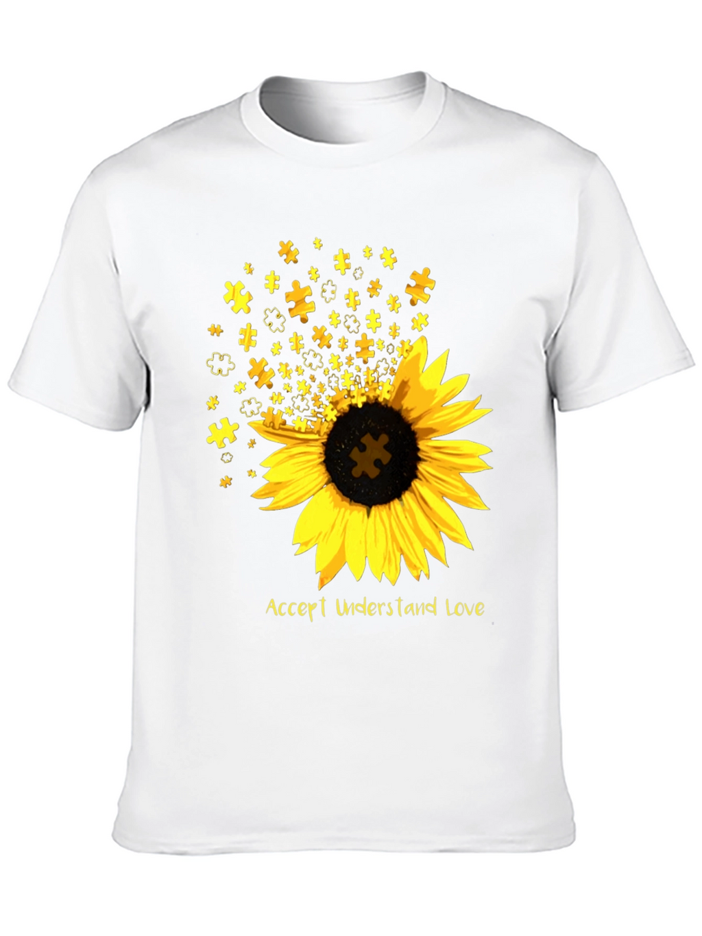 Autism Awareness Sunflower Puzzle T-Shirt