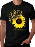 Autism Awareness Sunflower Puzzle T-Shirt