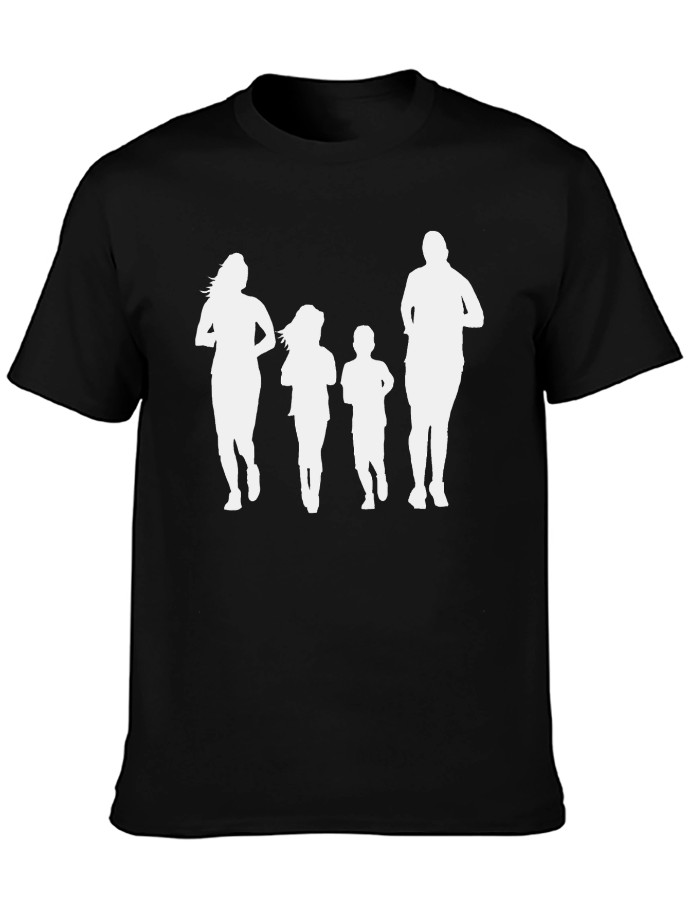 Family Run T-Shirt: Black Crew Neck Graphic Tee