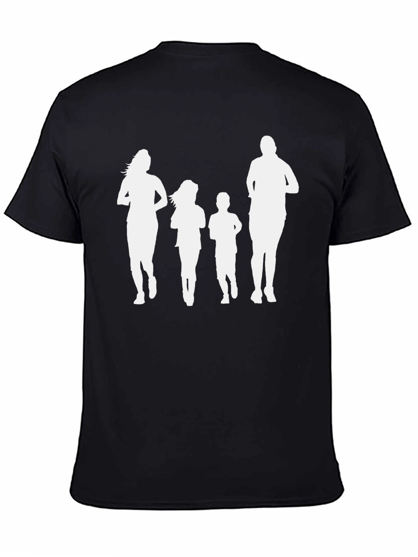 Family Run T-Shirt: Black Crew Neck Graphic Tee
