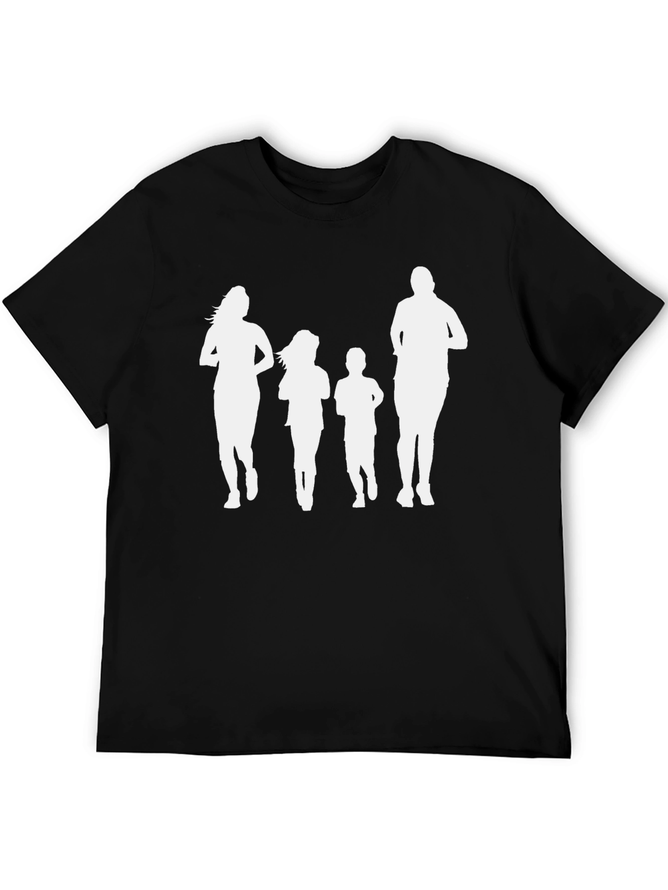 Family Run T-Shirt: Black Crew Neck Graphic Tee