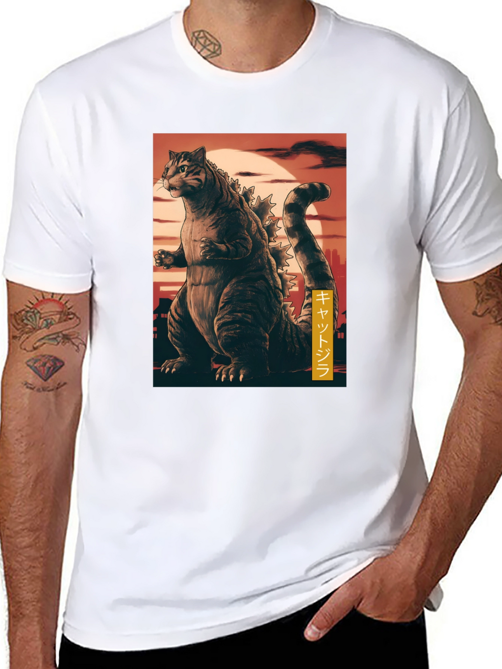 Cat Godzilla Graphic T-Shirt