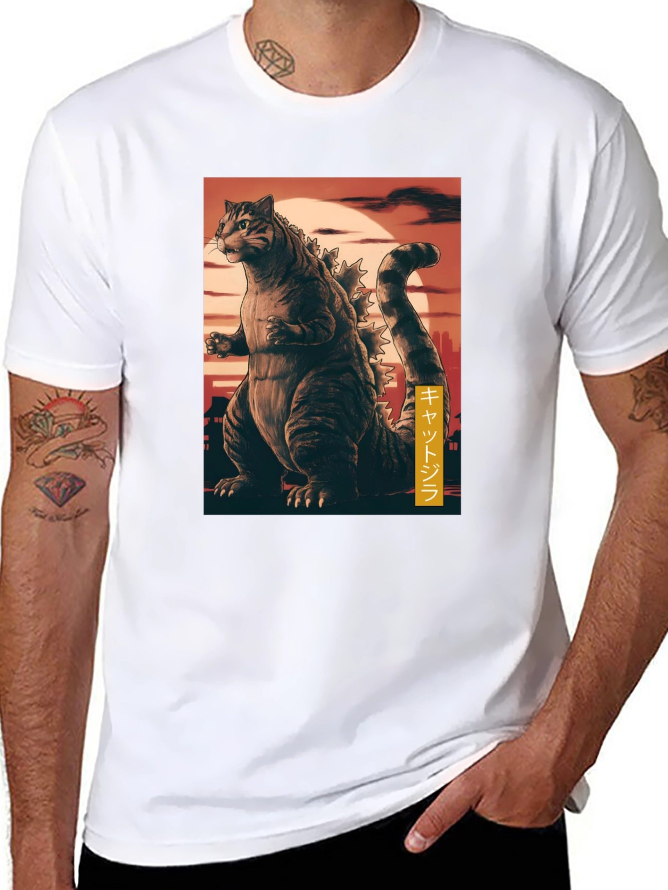 Cat Godzilla Graphic T-Shirt