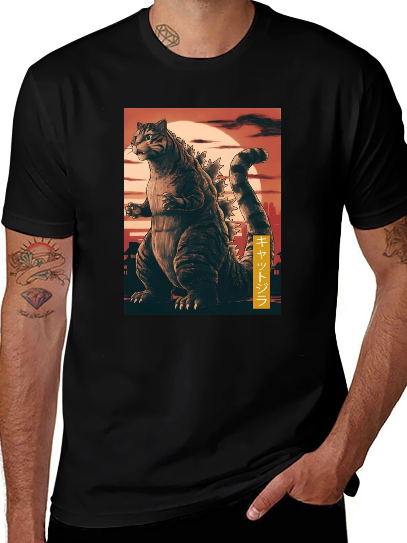 Cat Godzilla Graphic T-Shirt