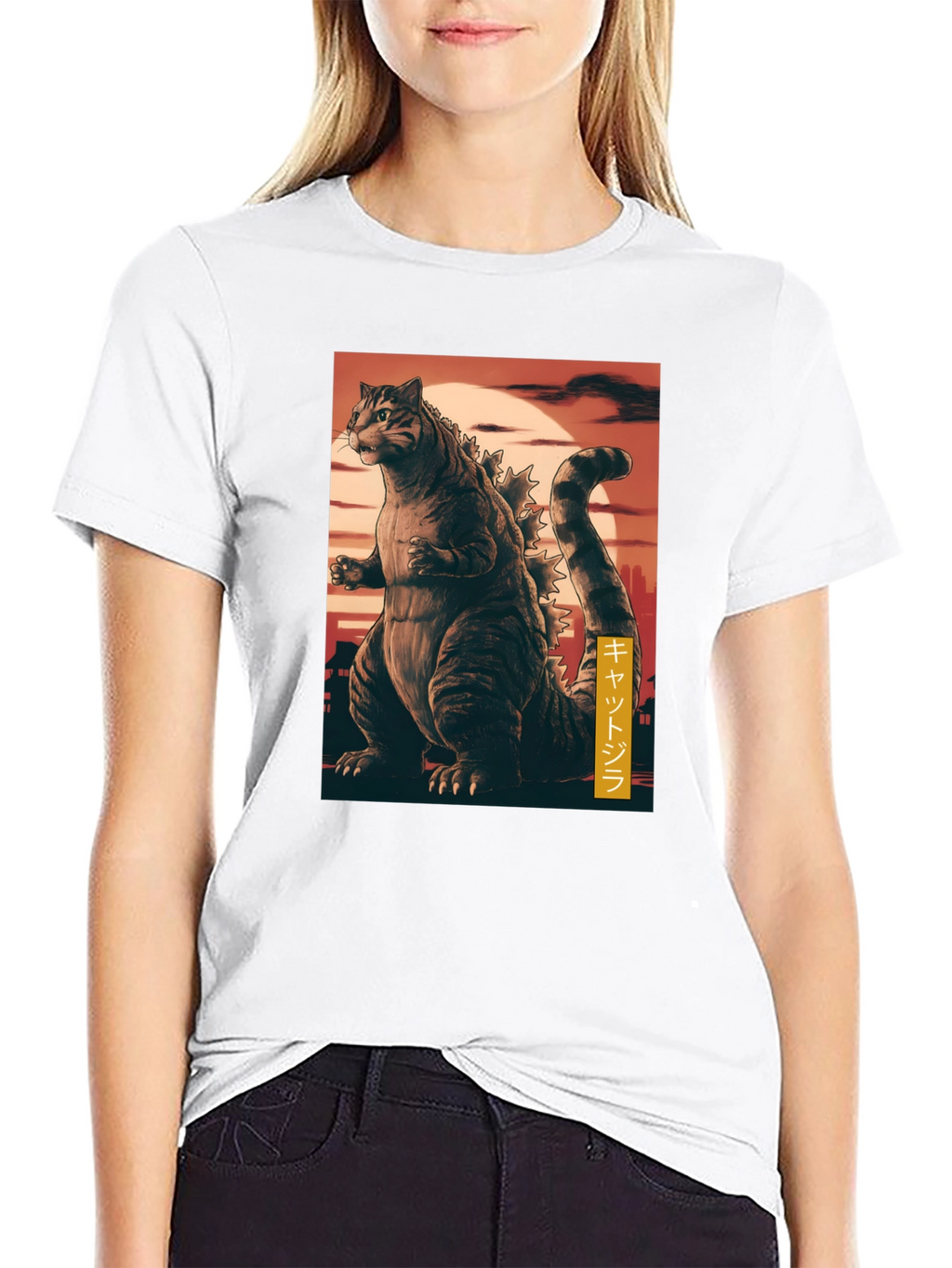 Cat Godzilla Graphic T-Shirt