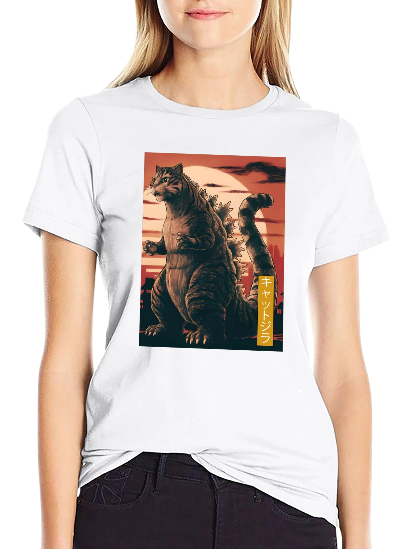 Cat Godzilla Graphic T-Shirt