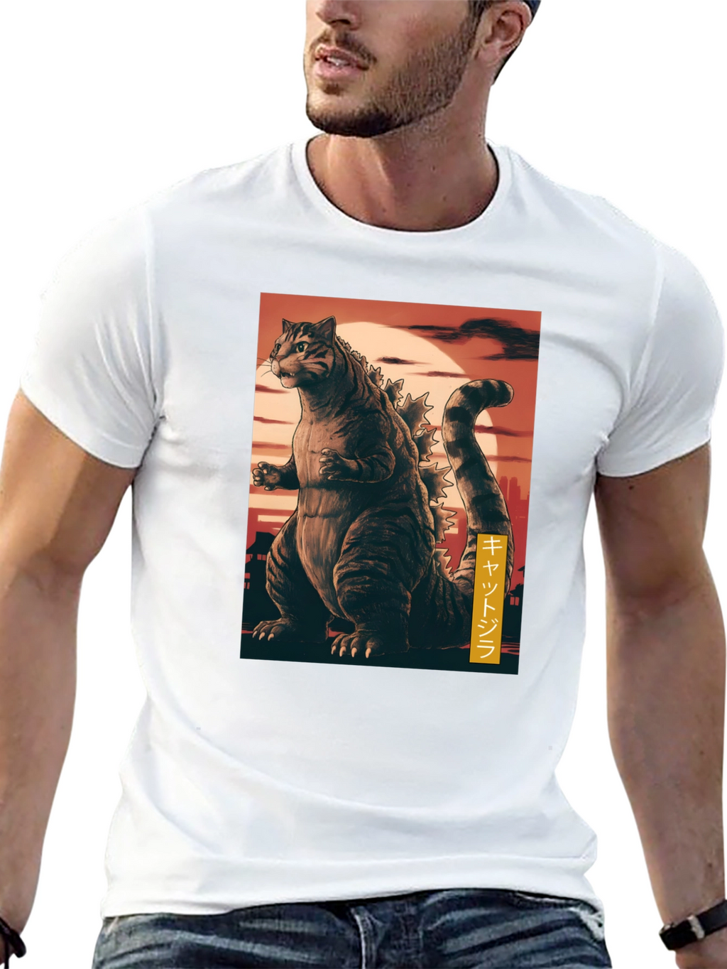 Cat Godzilla Graphic T-Shirt