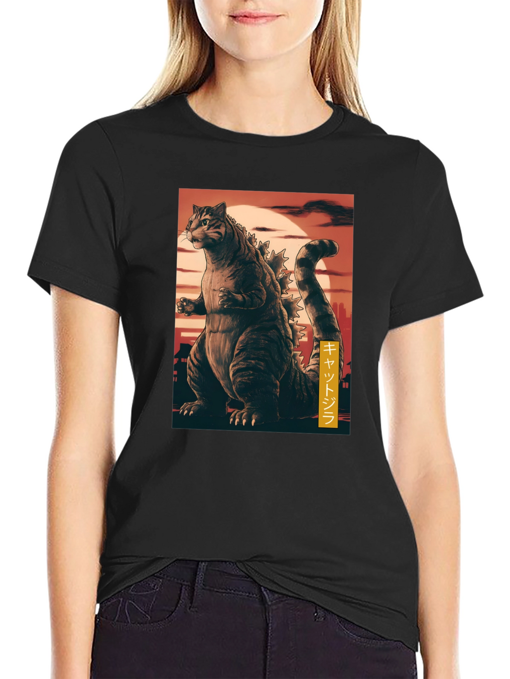 Cat Godzilla Graphic T-Shirt