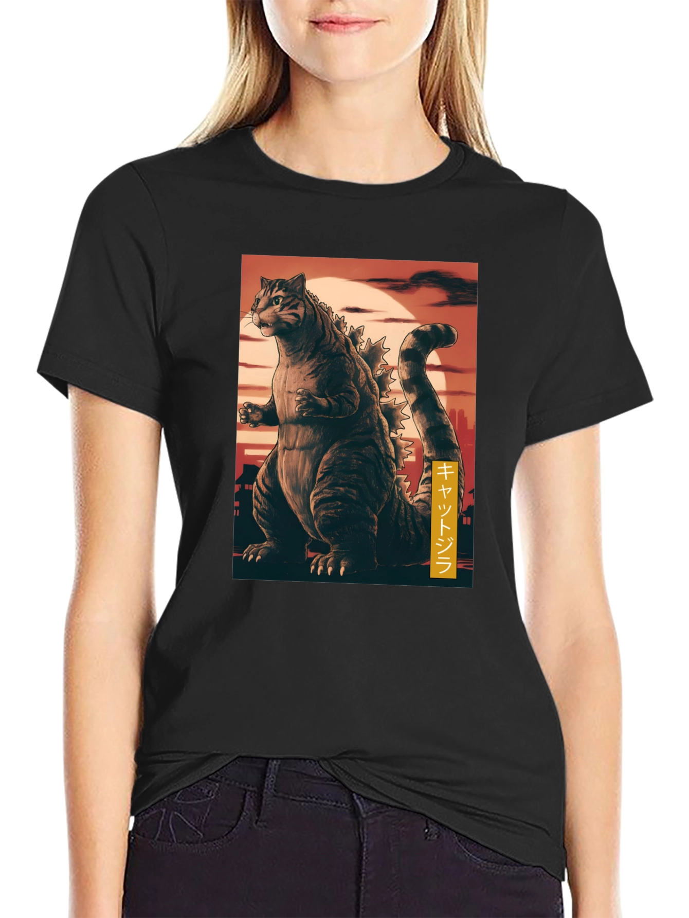 Cat Godzilla Graphic T-Shirt
