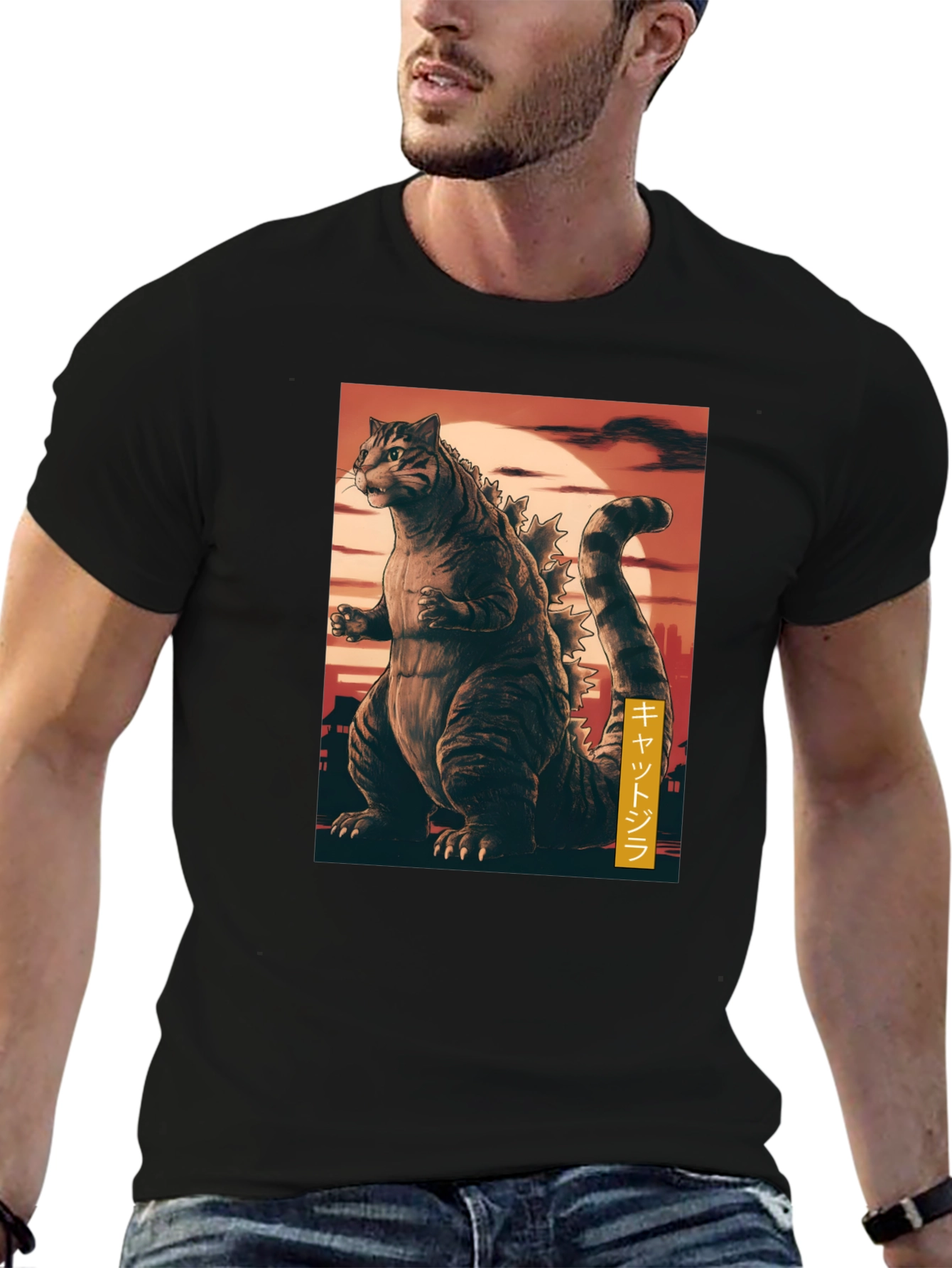 Cat Godzilla Graphic T-Shirt