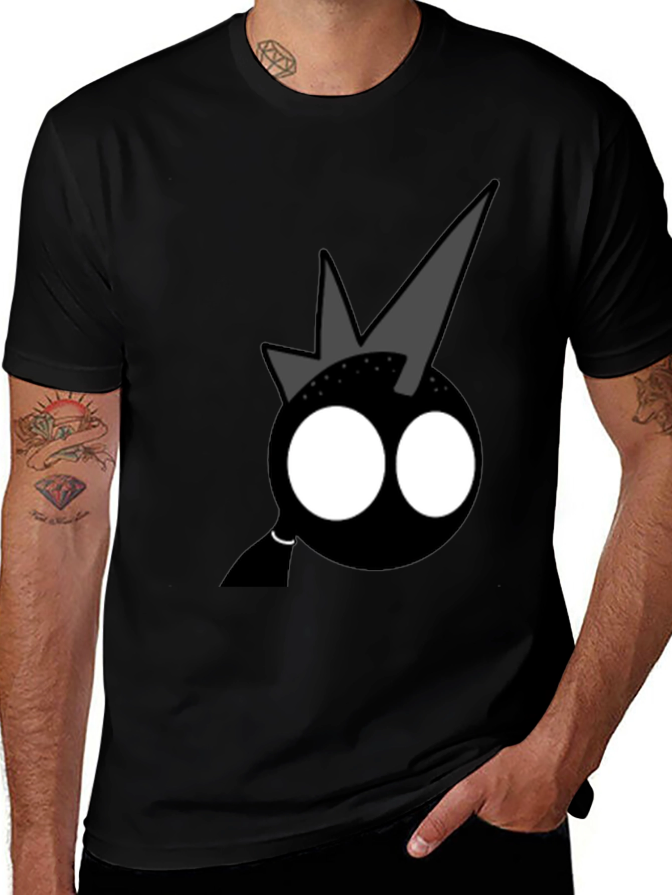 Funky Graphic Tee - Black Shirt with Cartoon Design