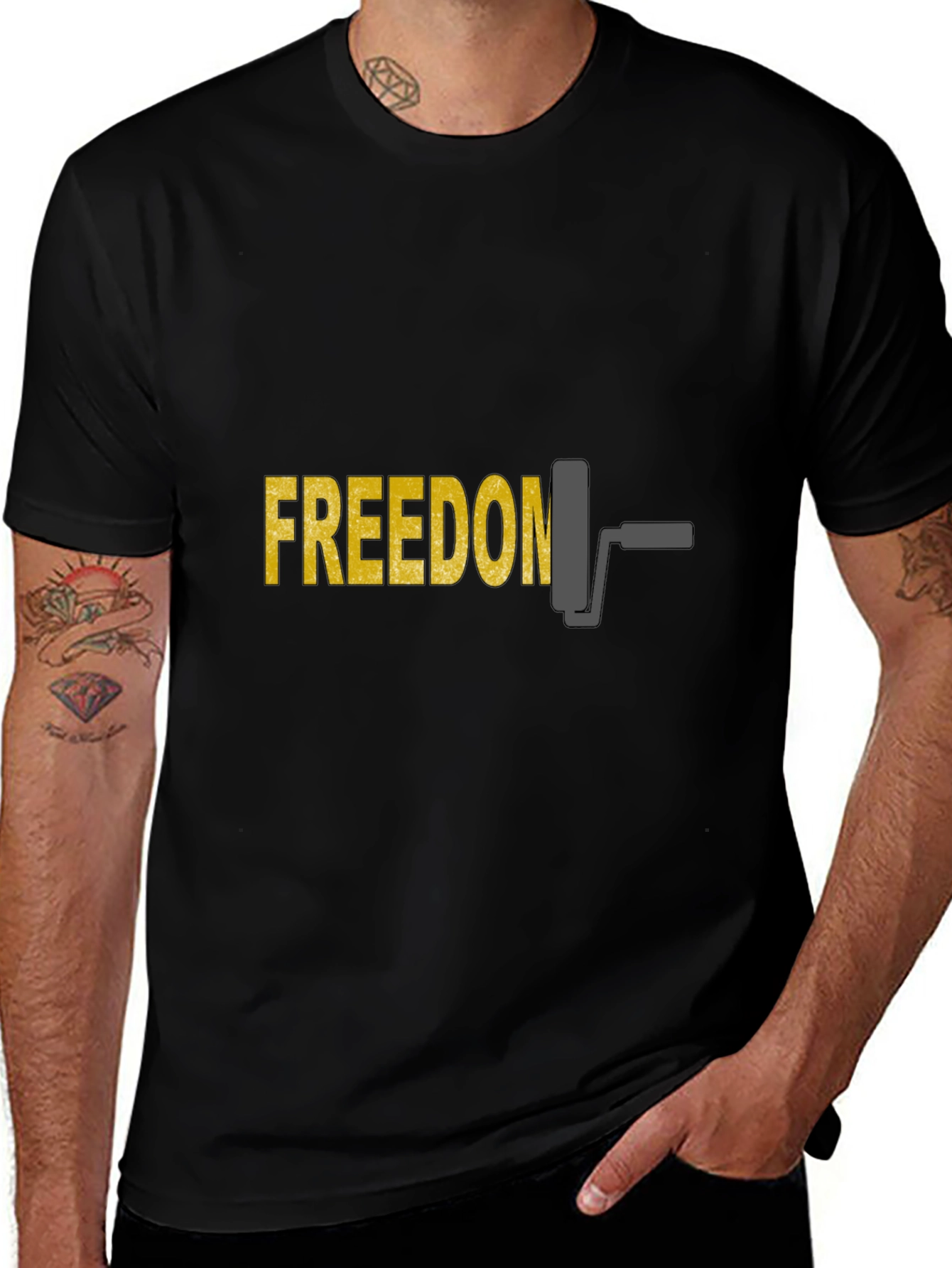 Freedom Roller T-Shirt - Mens Black Graphic Tee