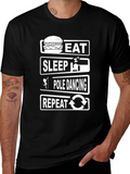 Eat Sleep Pole Dance Repeat Black T-Shirt
