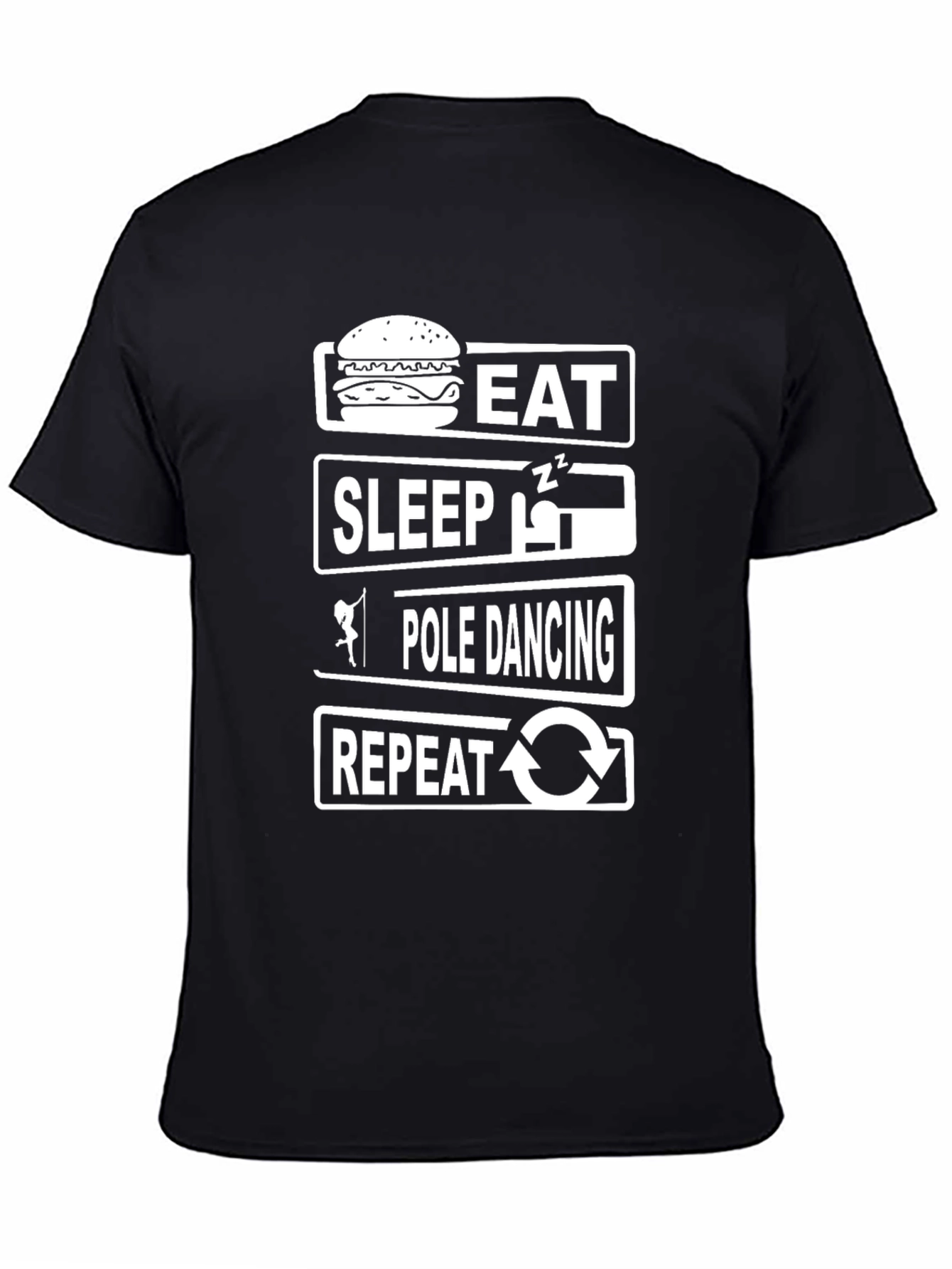 Eat Sleep Pole Dance Repeat Black T-Shirt