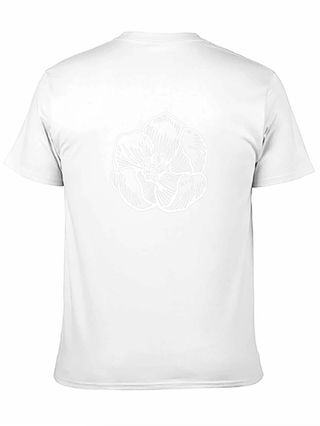 Black T-Shirt with White Floral Graphic