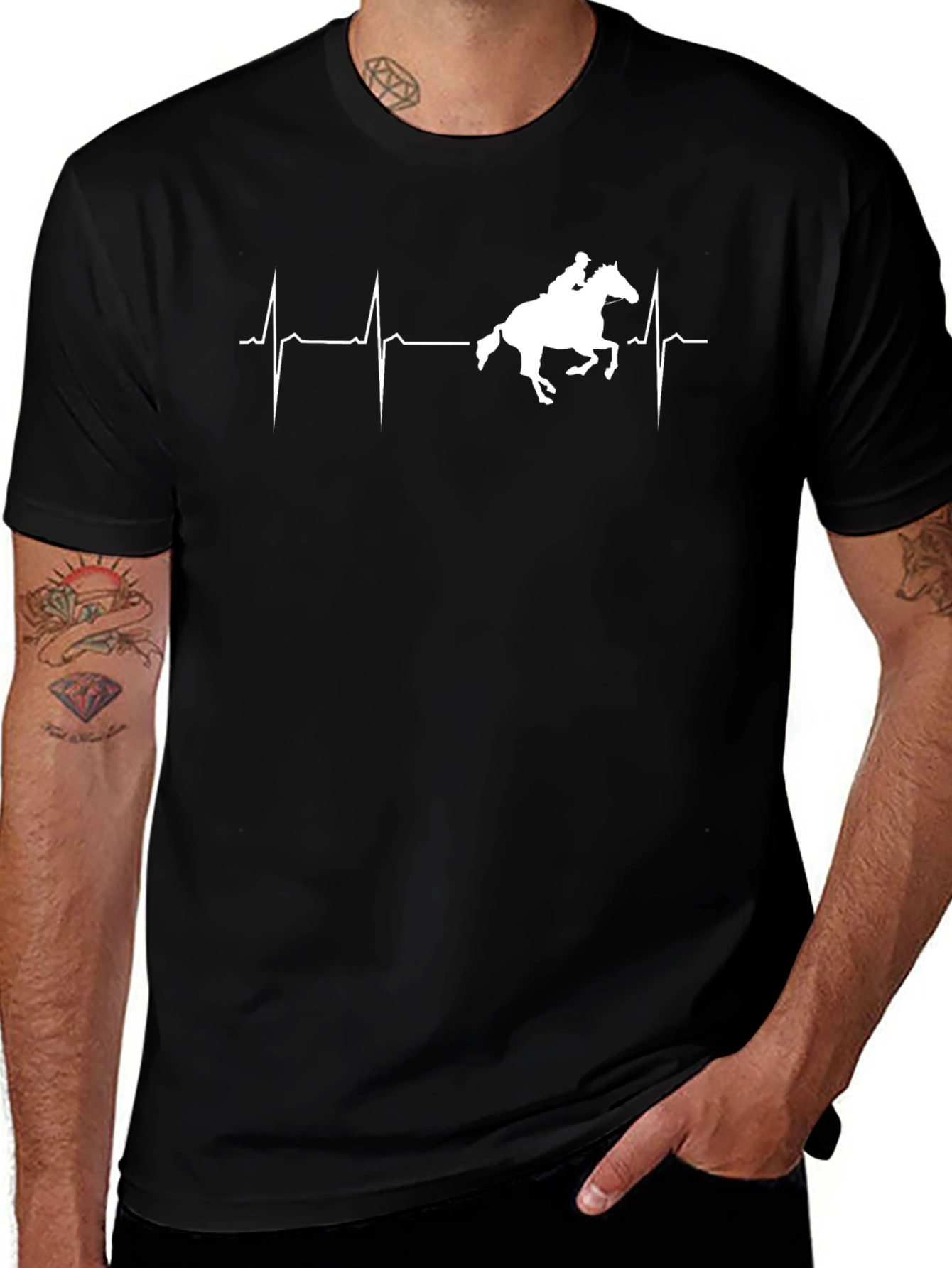 Equestrian Heartbeat T-Shirt - Horse Rider Tee