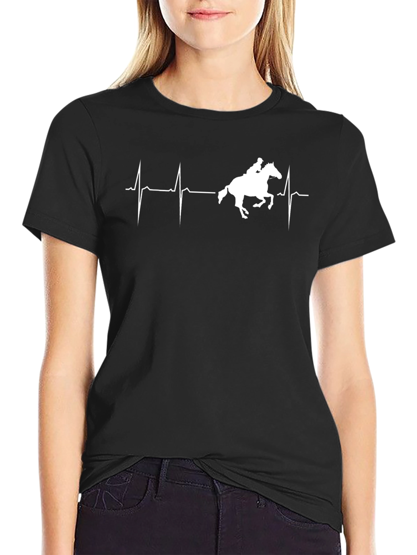 Equestrian Heartbeat T-Shirt - Horse Rider Tee