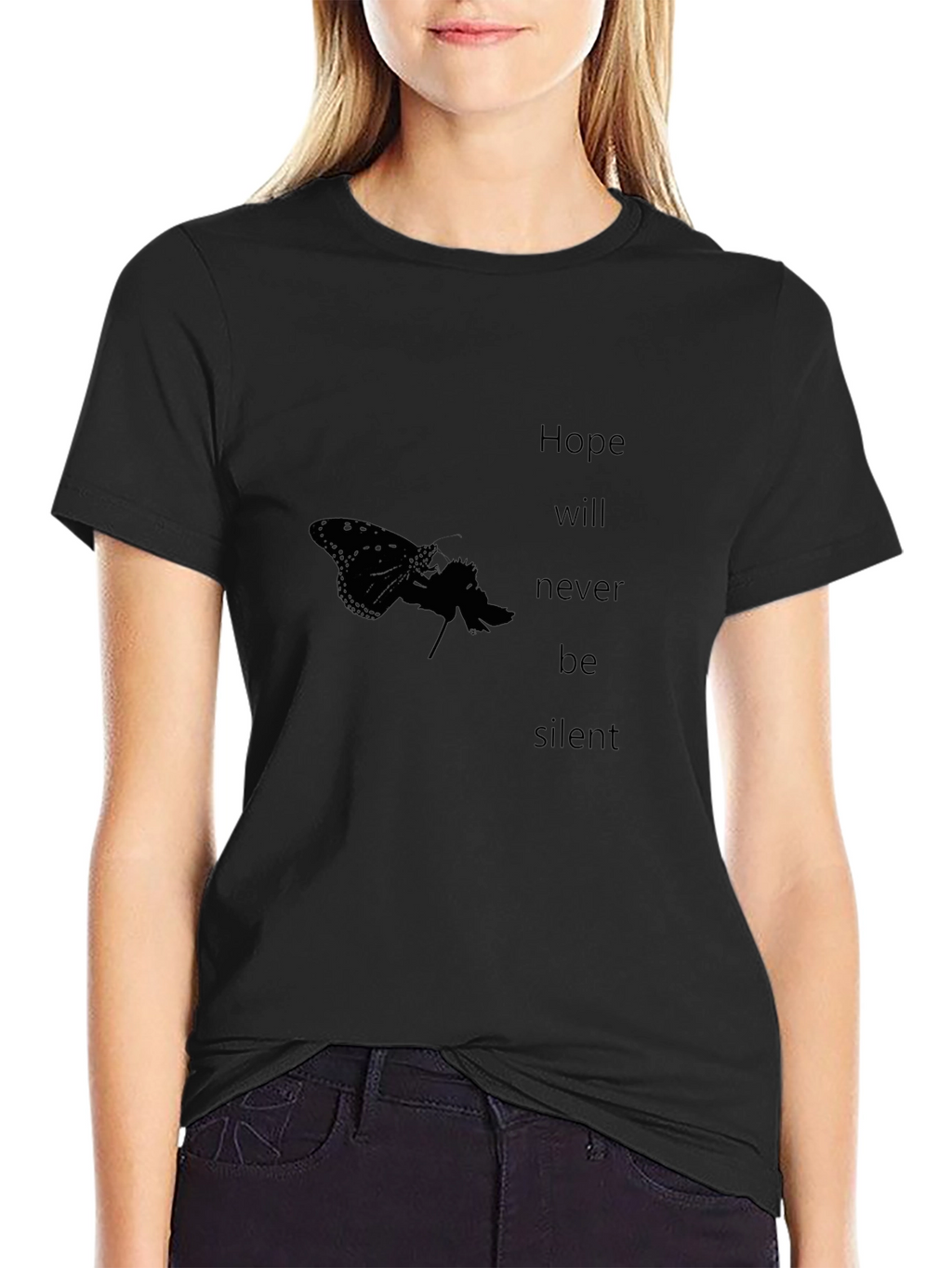 Hope Never Silent Black Graphic Tee