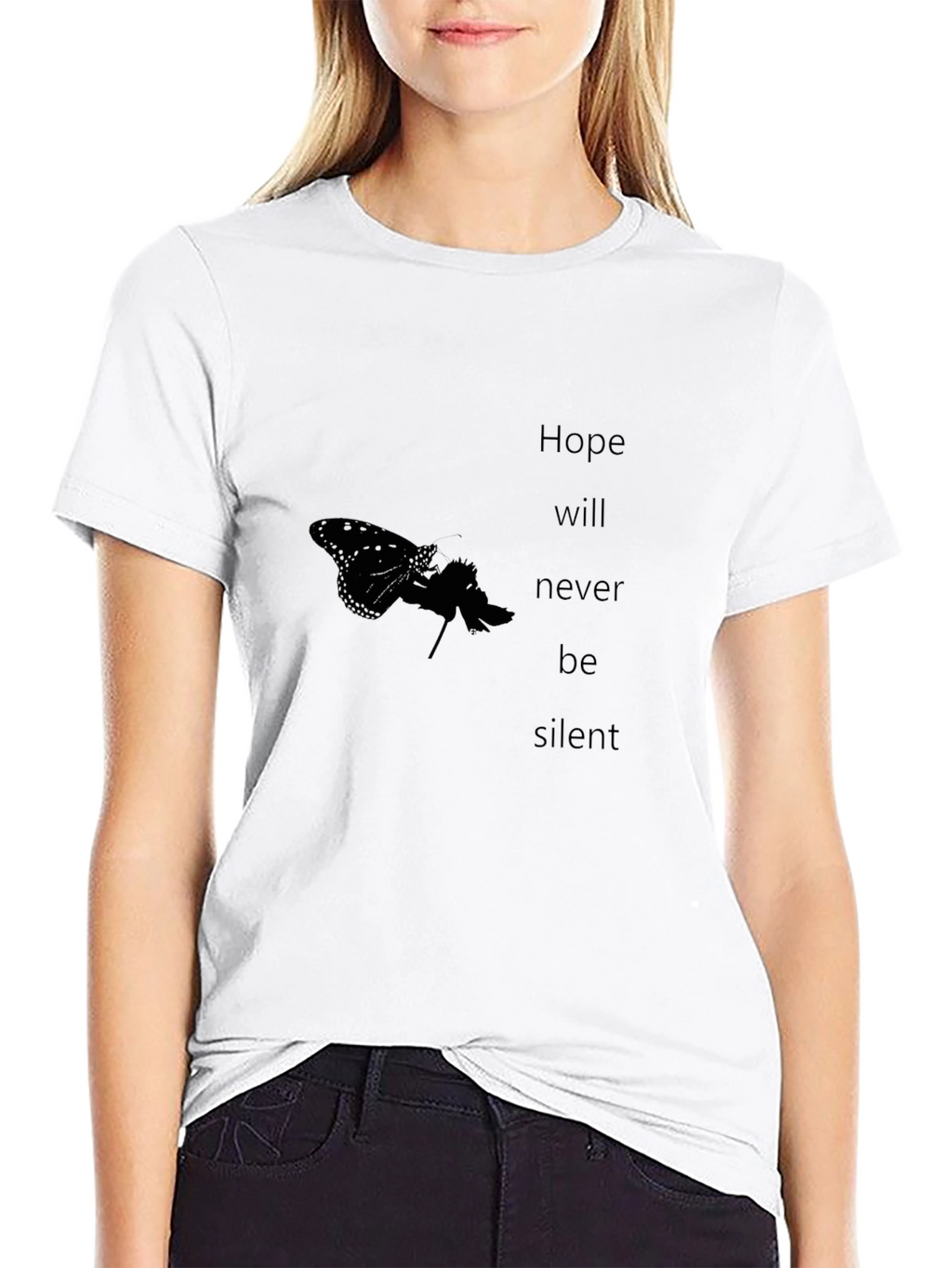 Hope Never Silent Black Graphic Tee