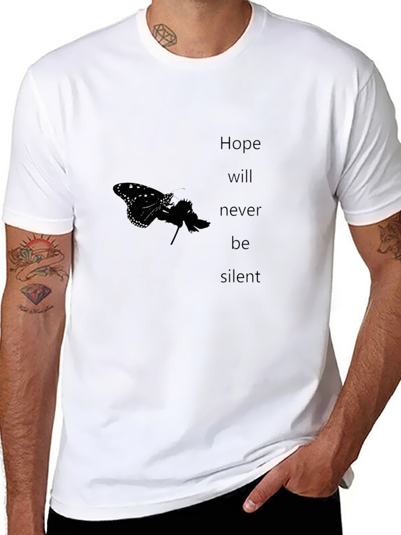 Hope Never Silent Black Graphic Tee