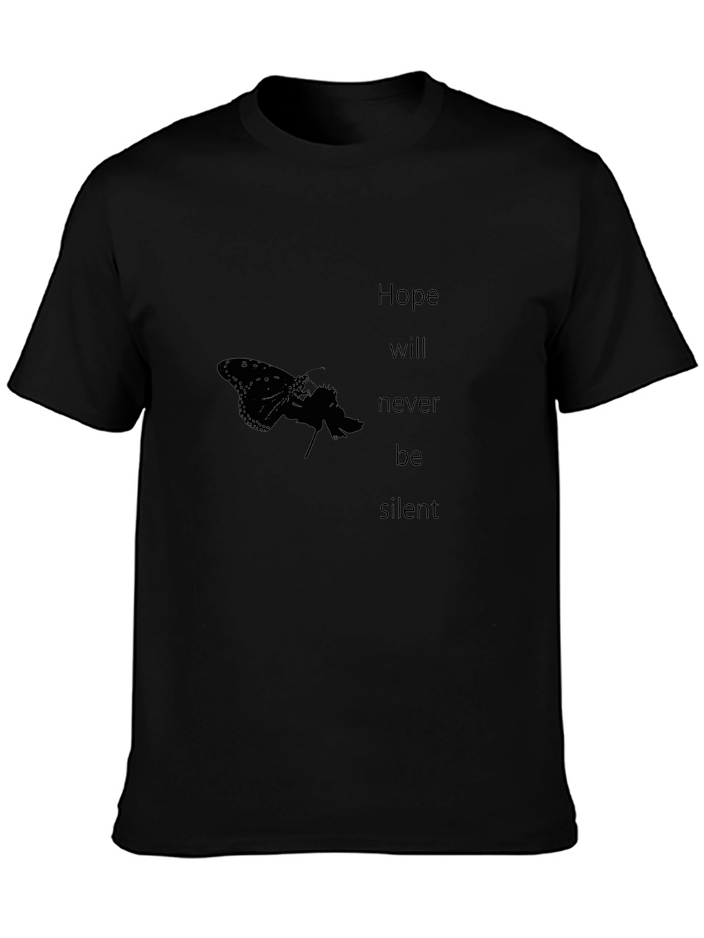 Hope Never Silent Black Graphic Tee