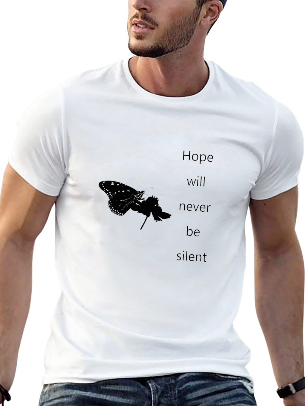 Hope Never Silent Black Graphic Tee