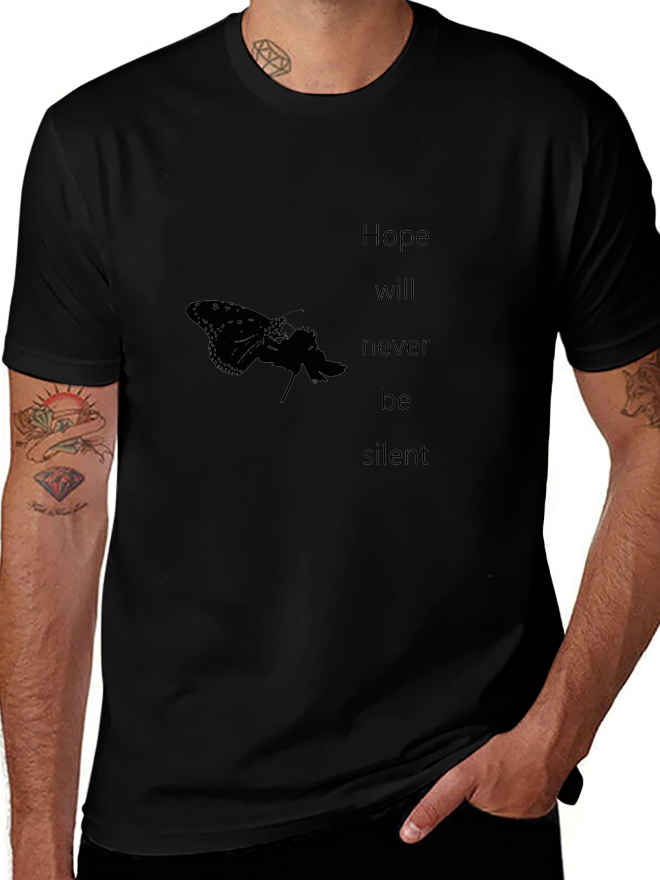 Hope Never Silent Black Graphic Tee